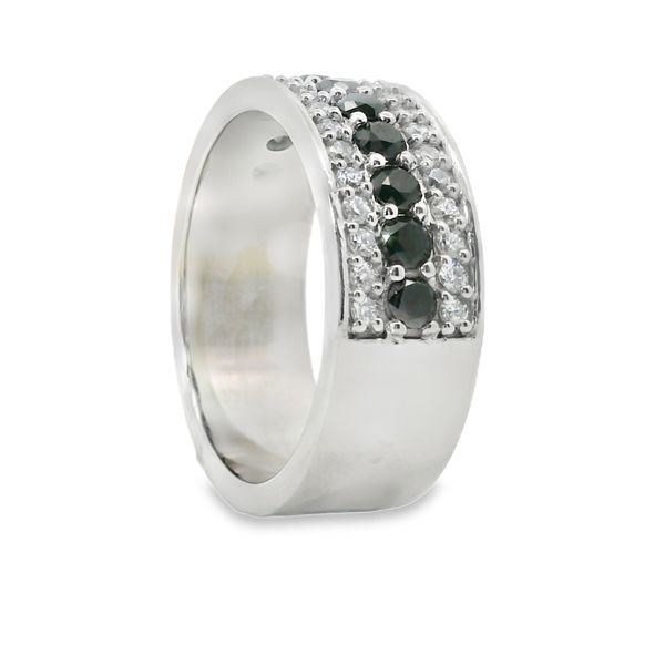 Men's Black Diamond Wedding Band Image 4 Van Adams Jewelers Snellville, GA