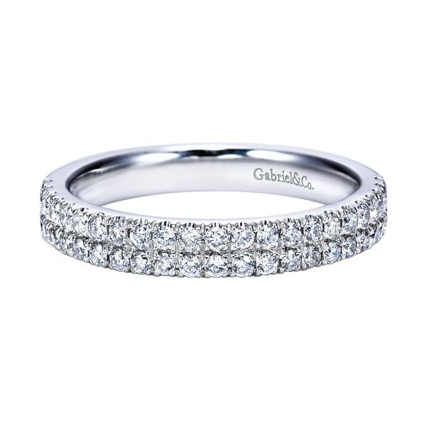 14K White Gold 0.44 CTW Double-Row Diamond Anniversary Band Van Adams Jewelers Snellville, GA