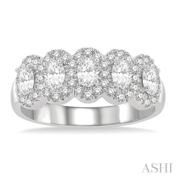 Oval Shape 5 Stone Diamond Wedding Band Image 2 Van Adams Jewelers Snellville, GA