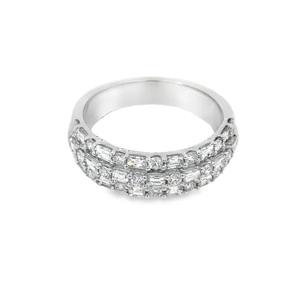 Bagguette and Round Diamond Band Image 2 Van Adams Jewelers Snellville, GA