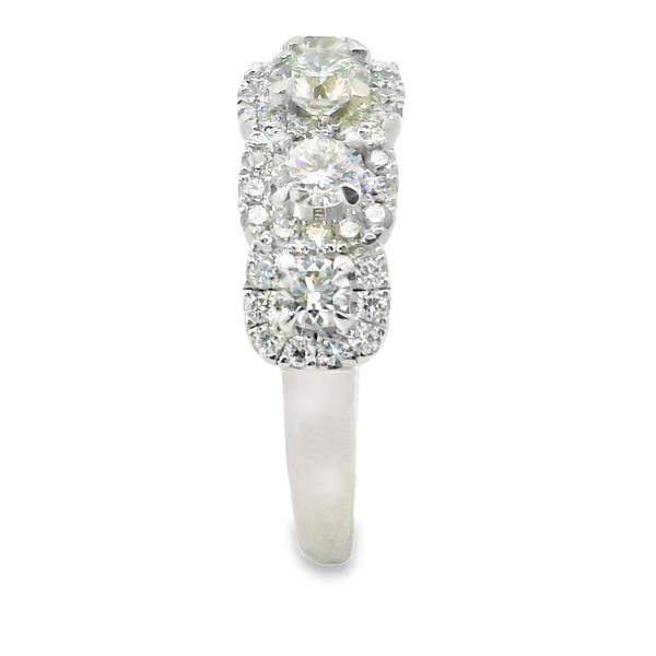 White Gold Halo Round Cut 5 Stone Anniversary Ring Image 3 Van Adams Jewelers Snellville, GA