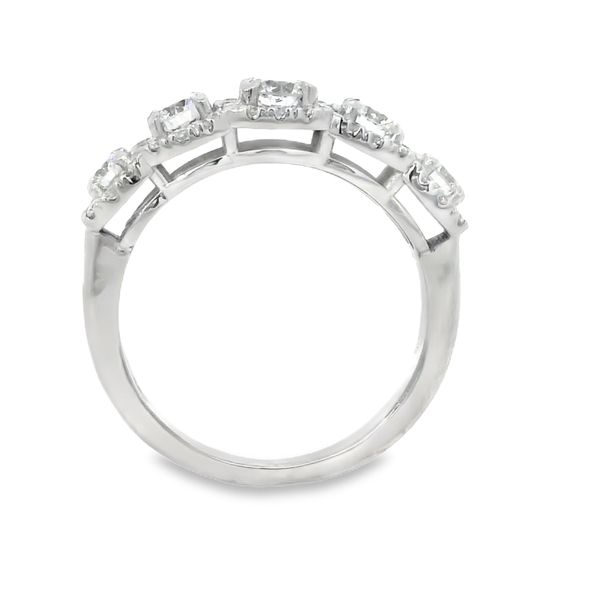 White Gold Halo Round Cut 5 Stone Anniversary Ring Image 4 Van Adams Jewelers Snellville, GA