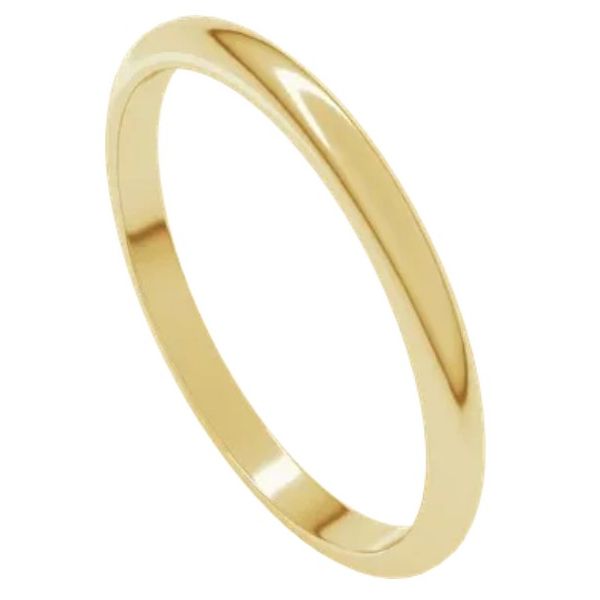 14 Karat Yellow Gold 2.5mm Half Round Wedding Band Van Adams Jewelers Snellville, GA