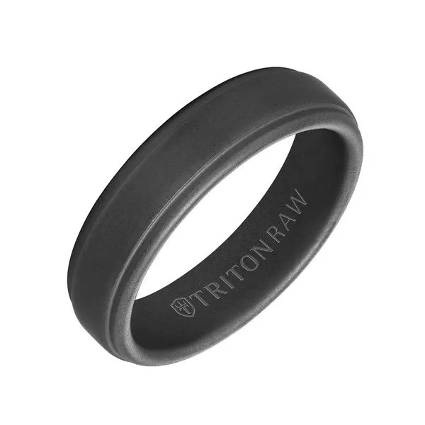 6mm RAW Step Edge Band w/Sandblast Finish & Black Interior Van Adams Jewelers Snellville, GA