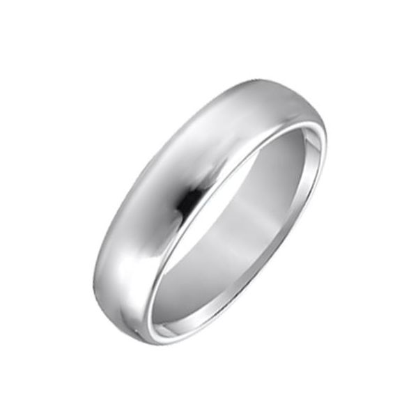 6mm White Tungsten Carbide Domed Bright Polished Comfort Fit Band. Image 2 Van Adams Jewelers Snellville, GA