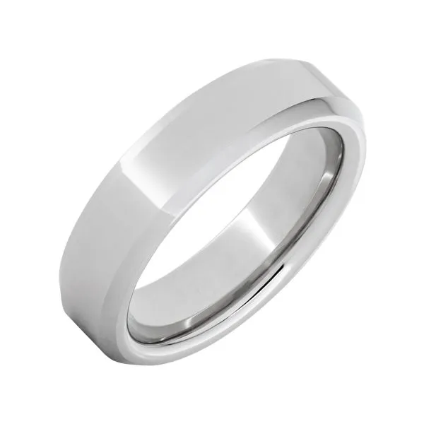 Serinium® Beveled Edge Band with a Polish Finish Van Adams Jewelers Snellville, GA