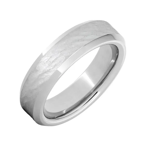 Serinium® Beveled Edge Band with Bark Finish Van Adams Jewelers Snellville, GA