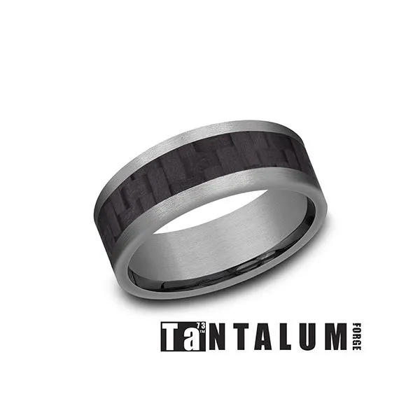 Tantalum and Black Carbon Fiber Wedding Ring Van Adams Jewelers Snellville, GA