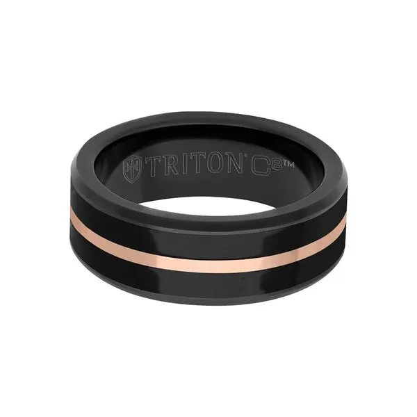 8MM CERAMIC AND TUNGSTEN CARBIDE BAND Image 3 Van Adams Jewelers Snellville, GA