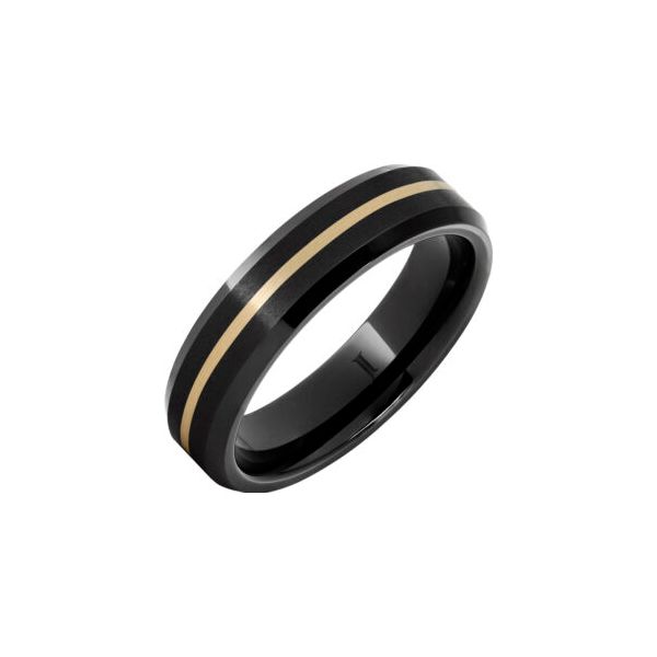 Black Diamond Ceramic 6 MM with Gold Inlay Band Van Adams Jewelers Snellville, GA