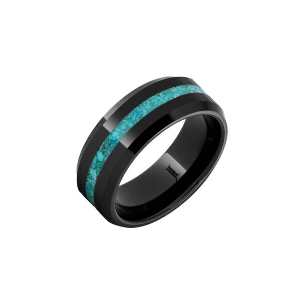 Black Diamond Ceramic™ Ring with Turquoise Inlay Van Adams Jewelers Snellville, GA