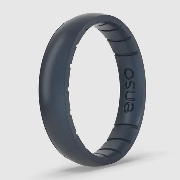 ELEMENTS CLASSIC THIN SILICONE RING - BLACK PEARL Van Adams Jewelers Snellville, GA