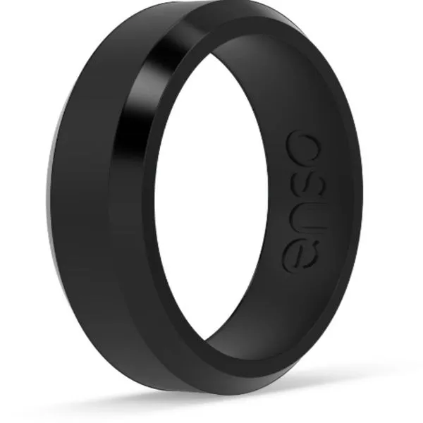 Bevel Thin Silicone Ring - Obsidian Van Adams Jewelers Snellville, GA