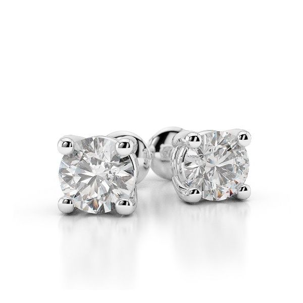 14K White Gold Diamond Stud Earrings Van Adams Jewelers Snellville, GA