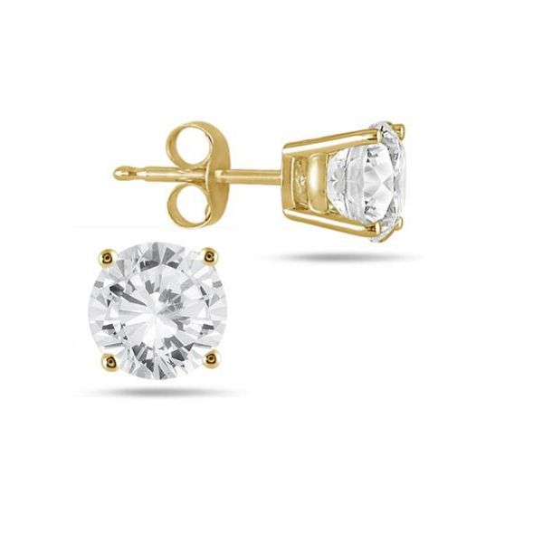 14K Yellow Gold Diamond Stud Earrings Van Adams Jewelers Snellville, GA