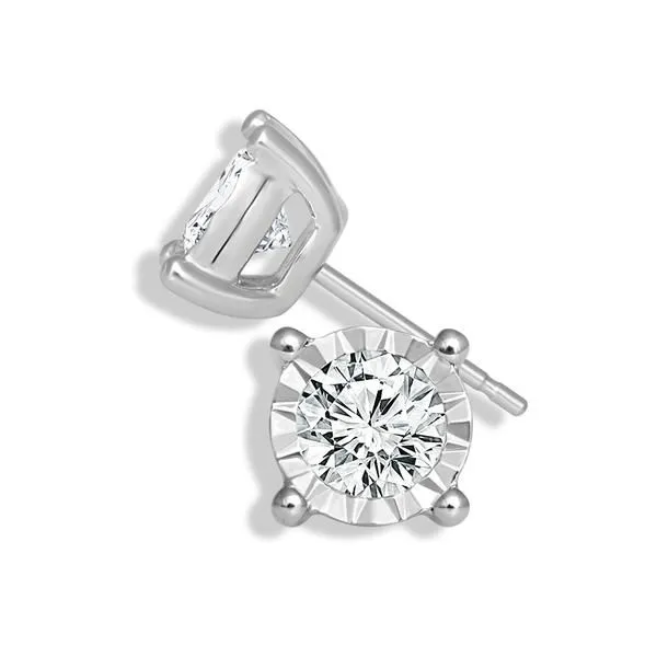 10K White Gold Diamond Illusion Studs Van Adams Jewelers Snellville, GA