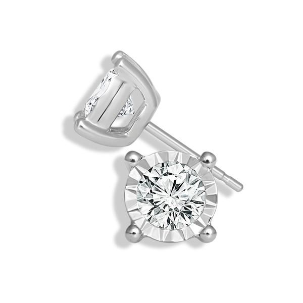 10K White Gold Diamond Illusion Stud Earrings Van Adams Jewelers Snellville, GA