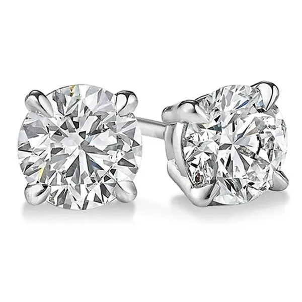 14K White Gold Diamond Stud Earrings Van Adams Jewelers Snellville, GA