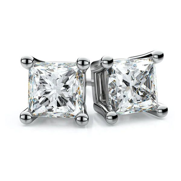 14K White Gold Diamond Stud Earrings Van Adams Jewelers Snellville, GA