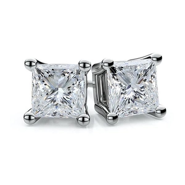 3 Carat Princess Cut Diamond Studs Van Adams Jewelers Snellville, GA