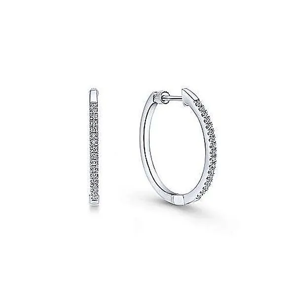 Gabriel & Co. 14K White Gold Diamond Hoop Earrings Van Adams Jewelers Snellville, GA