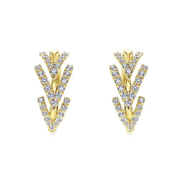 14K Yellow Gold Diamond Earrings Van Adams Jewelers Snellville, GA