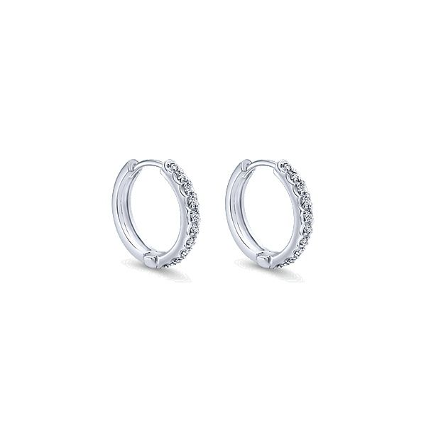 10K White Gold Diamond Huggie Earrings Van Adams Jewelers Snellville, GA