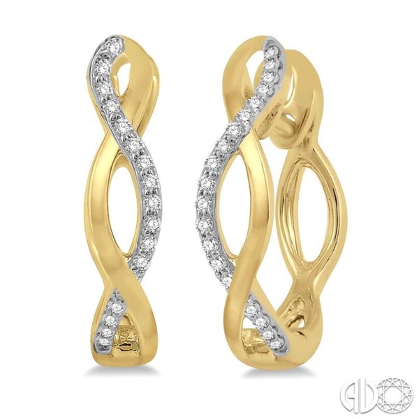 10K Yellow Gold Diamond Hoop Earrings Van Adams Jewelers Snellville, GA