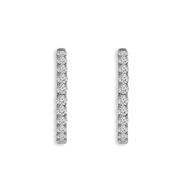 10K White Gold Diamond Hoop Earrings Van Adams Jewelers Snellville, GA