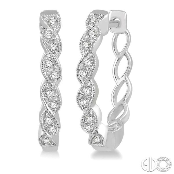 10K White Gold Diamond Hoop Earrings Van Adams Jewelers Snellville, GA