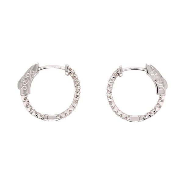 14K White Gold DIamond Hoop Earrings Van Adams Jewelers Snellville, GA