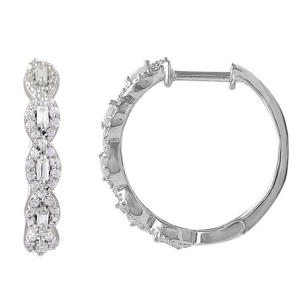 10K White Gold Diamond Hoop Earrings Van Adams Jewelers Snellville, GA