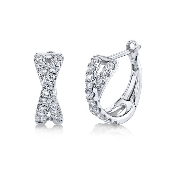 Diamond Crossover Huggie Earrings Van Adams Jewelers Snellville, GA