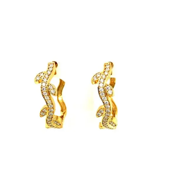 14K Yellow Gold Vine Earrings Van Adams Jewelers Snellville, GA