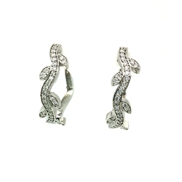 14K White Gold Vine Earrings Van Adams Jewelers Snellville, GA