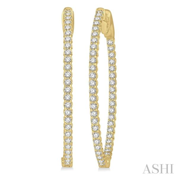 1 CT Yellow Gold Diamond Hoop Earrings Van Adams Jewelers Snellville, GA