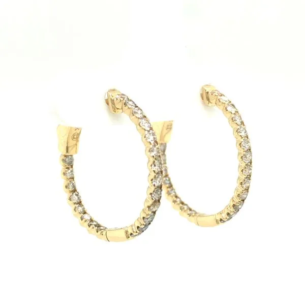 1 CT Diamond Hoop Earrings Image 2 Van Adams Jewelers Snellville, GA