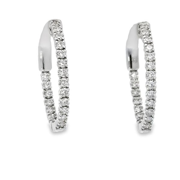 White 14 Karat Diamond Hoop Earrings Van Adams Jewelers Snellville, GA