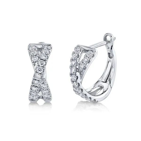 Diamond Crossover Huggie Earrings Van Adams Jewelers Snellville, GA