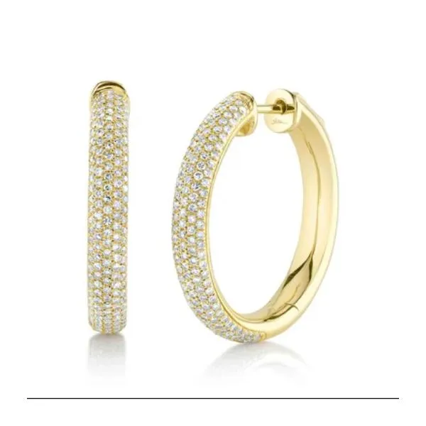 0.77CT DIAMOND PAVE HOOP EARRING Van Adams Jewelers Snellville, GA