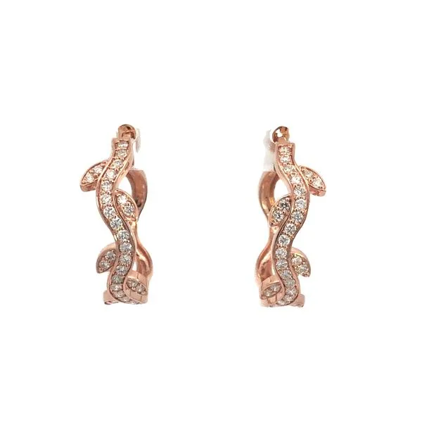 Van Adams Collection Rose Gold Diamond Hoop Earrings Van Adams Jewelers Snellville, GA