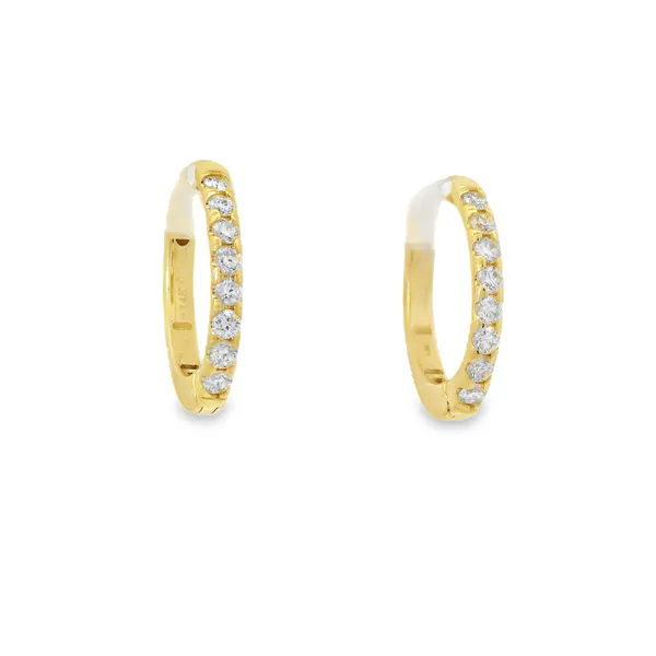 YELLOW GOLD DIAMOND HOOP EARRING Van Adams Jewelers Snellville, GA