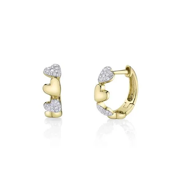 0.15CT DIAMOND PAVE HEART HUGGIE EARRING Van Adams Jewelers Snellville, GA