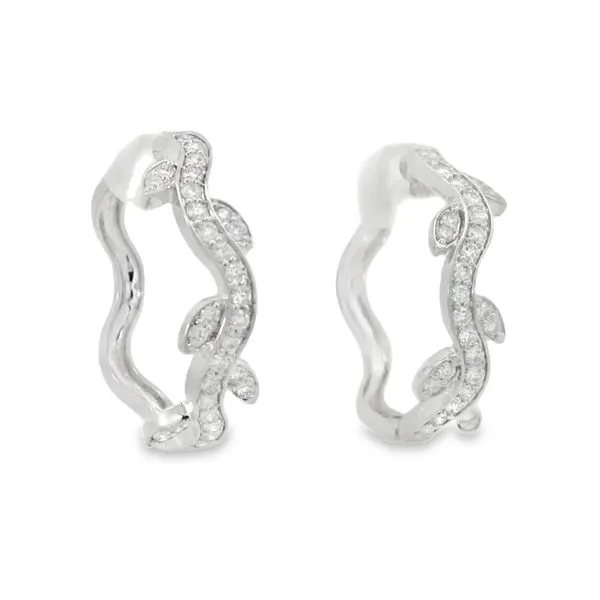 14K White Gold Vine Earrings Van Adams Jewelers Snellville, GA