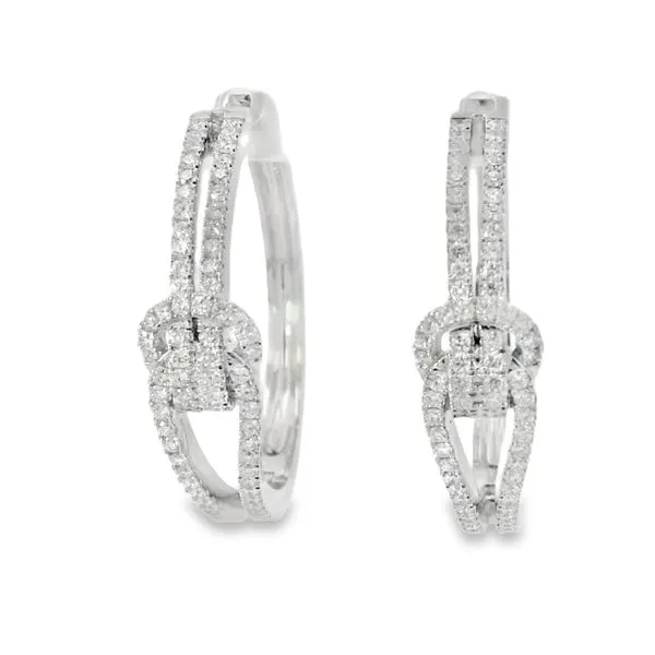 WHITE 14 KARAT DIAMOND HOOP EARRINGS Image 2 Van Adams Jewelers Snellville, GA
