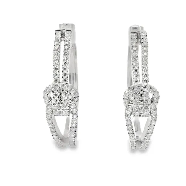 WHITE 14 KARAT DIAMOND HOOP EARRINGS Van Adams Jewelers Snellville, GA