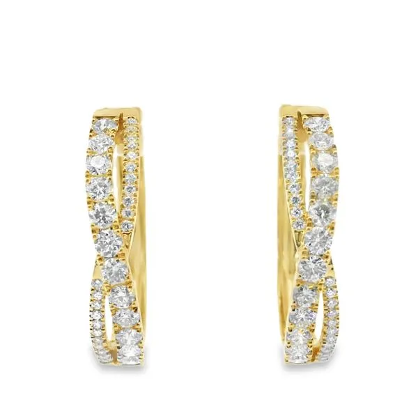 YELLOW 14 KARAT DIAMOND HOOP EARRINGS Van Adams Jewelers Snellville, GA