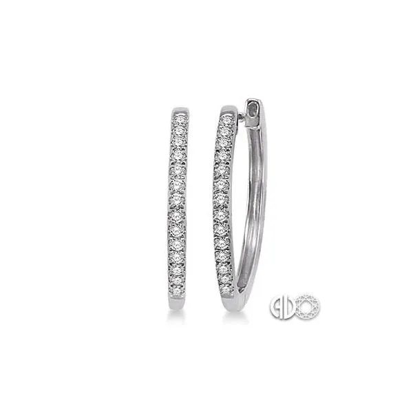 1/4 CTW ROUND CUT DIAMOND HOOP EARRINGS Van Adams Jewelers Snellville, GA
