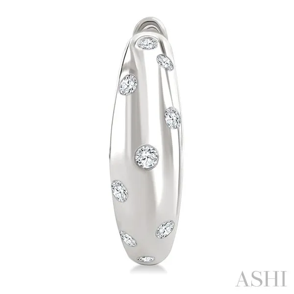 Mosaic Diamond Fashion Huggie Earrings Image 2 Van Adams Jewelers Snellville, GA