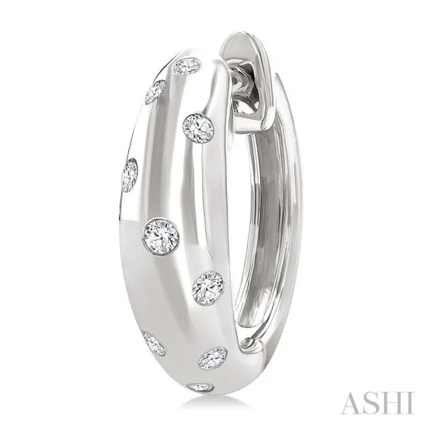 Mosaic Diamond Fashion Huggie Earrings Image 3 Van Adams Jewelers Snellville, GA